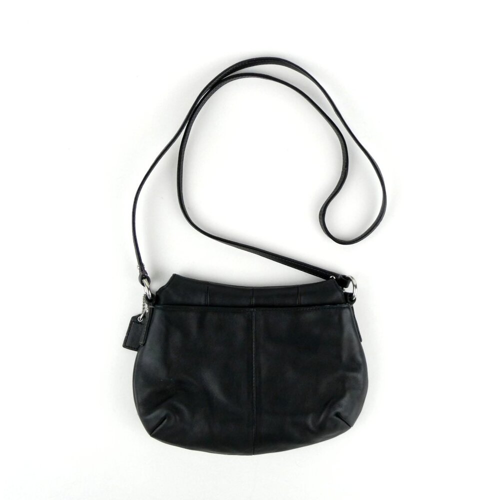 Coach Black Leather Small Flap Crossbody Shoulder Bag - Picture 6 of 12